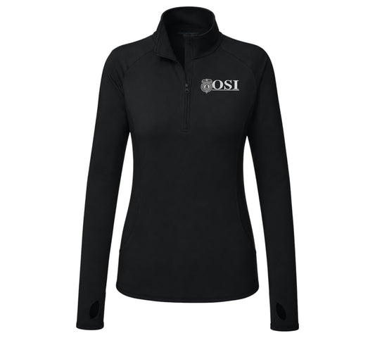 WOMEN'S OSI LOGO 1/4 ZIP PULLOVER SPORT-TEK SPORT WICK STRETCH LST850