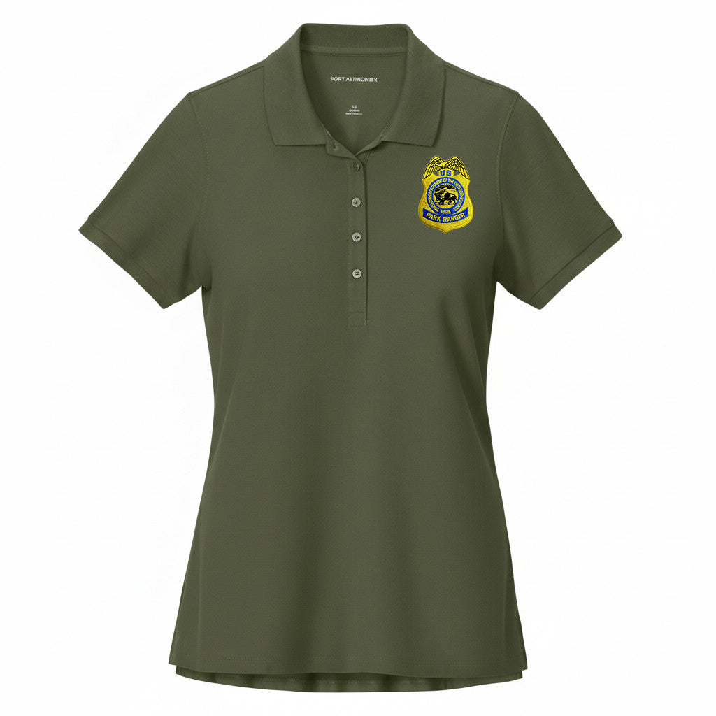 WOMEN'S PIQUE POLO-NPS GOLD BADGE