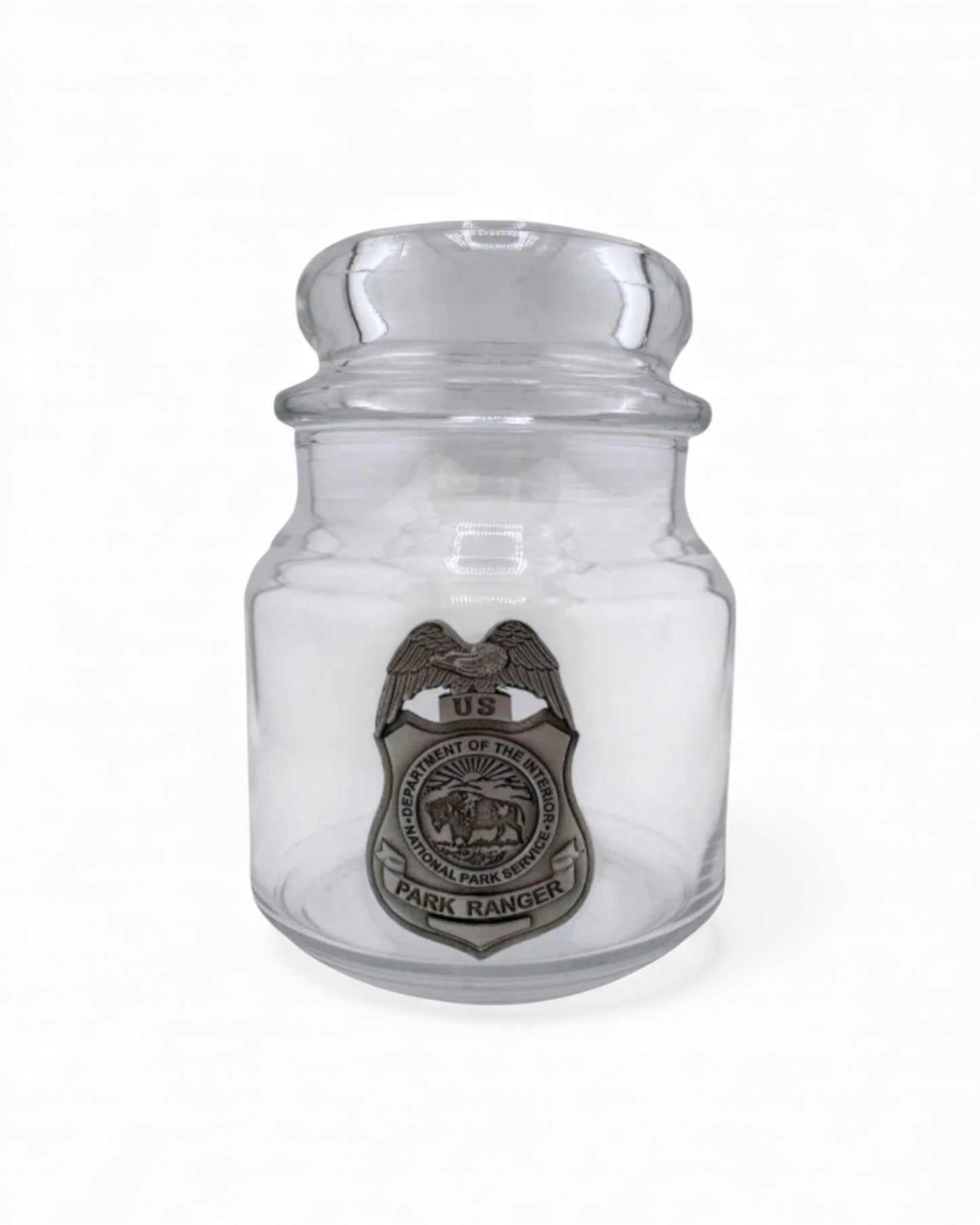 NPS CANDY JAR WITH PEWTER BADGE