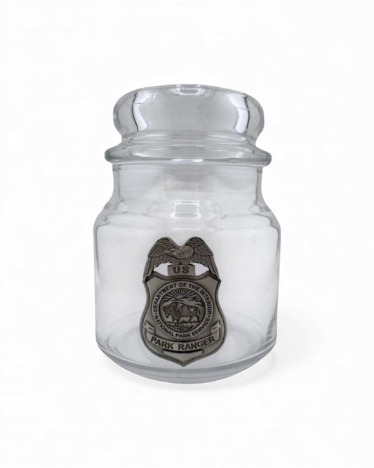 NPS CANDY JAR WITH PEWTER BADGE