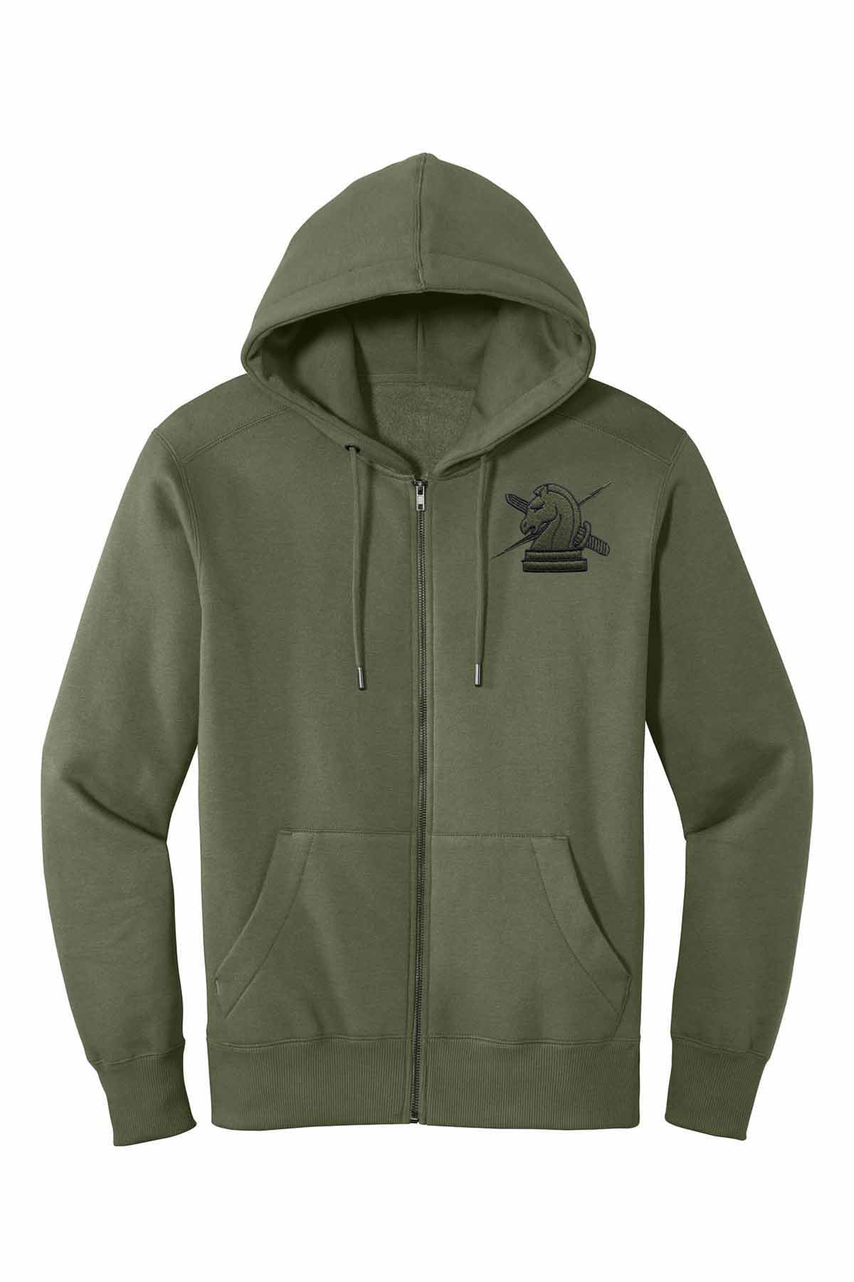 ICE FUGITIVE OPS (NO TEXT) EMBROIDERED ON FULL ZIP HOODED SWEATSHIRT-DT1103