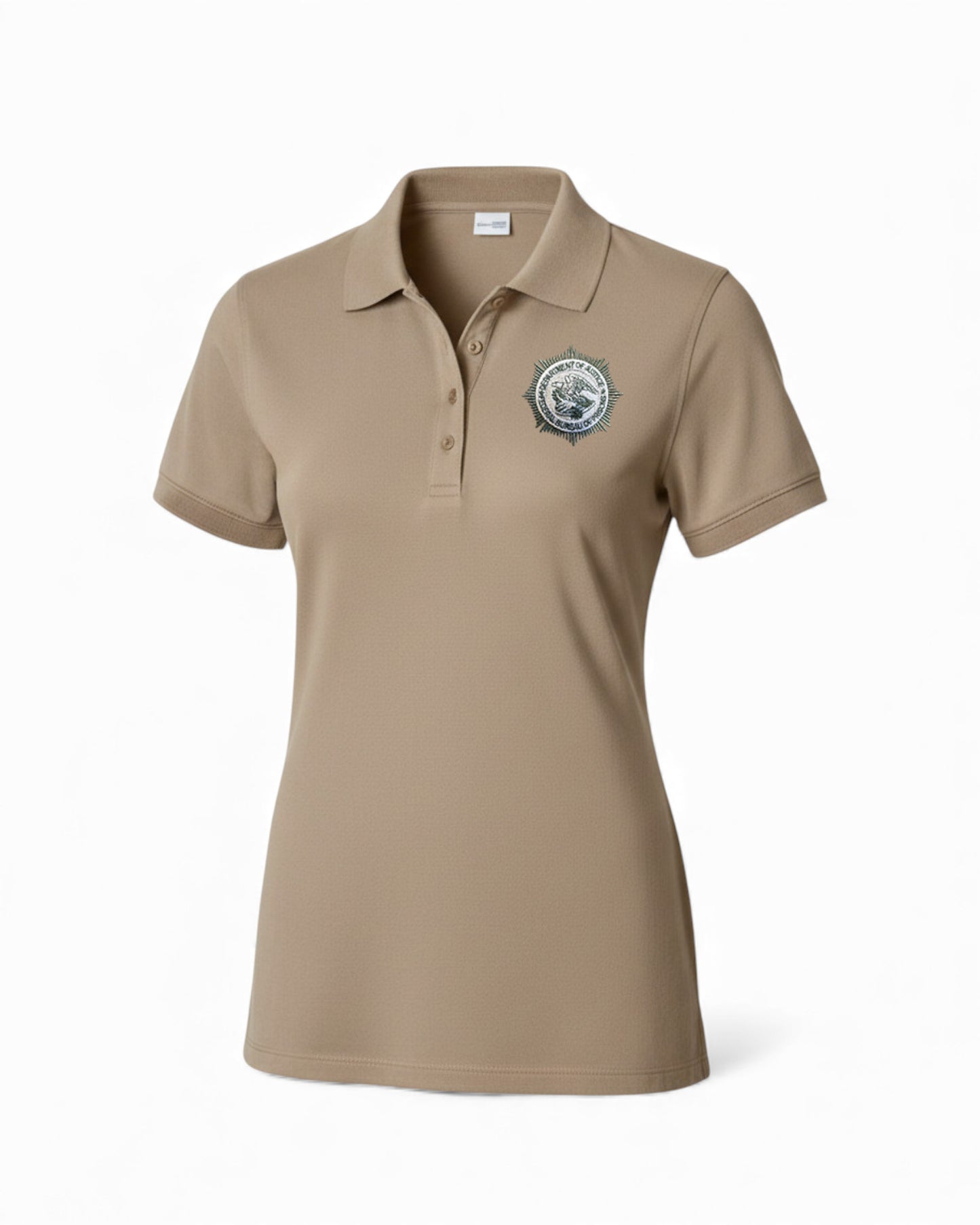 LADIES BOP WORKWEAR PRO POLO SHIRT TAN/OD GREEN-CS419