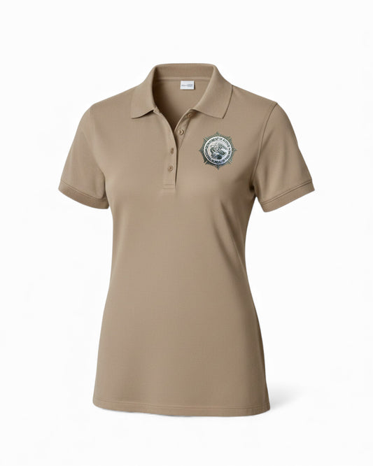 LADIES BOP WORKWEAR PRO POLO SHIRT TAN/OD GREEN-CS451