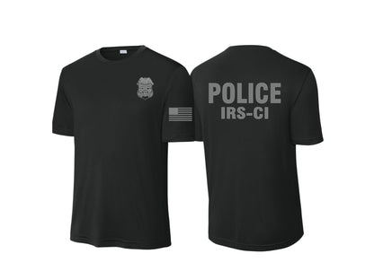 IRS RAID MOISTURE WICKING T-SHIRT-BLACK/GREY INK-ST350
