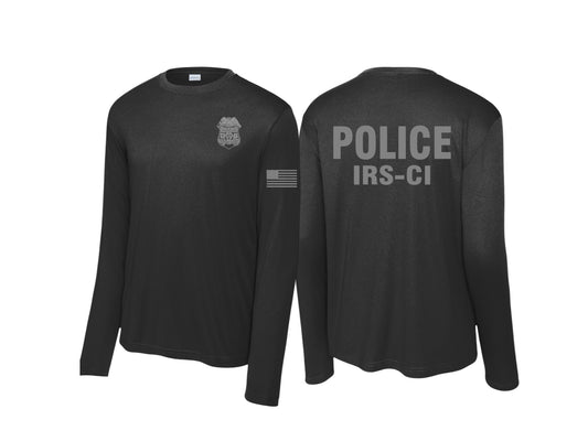IRS RAID MOISTURE WICKING LONGSLEEVE T-SHIRT-BLACK/GREY INK-ST350LS