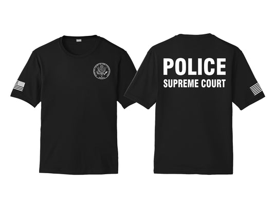 SUPREME COURT POLICE WICKING T-SHIRT WHITE INK-ST350