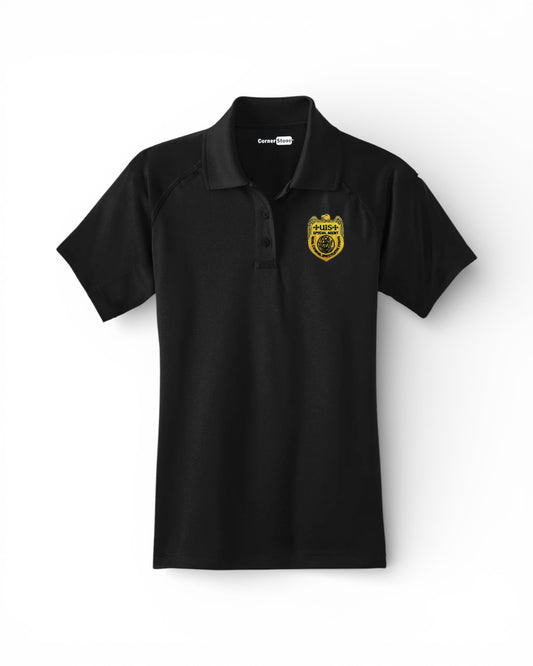WOMEN'S NCIS SPECIAL AGENT BADGE ON CORNERSTONE TACTICAL POLO-CS411