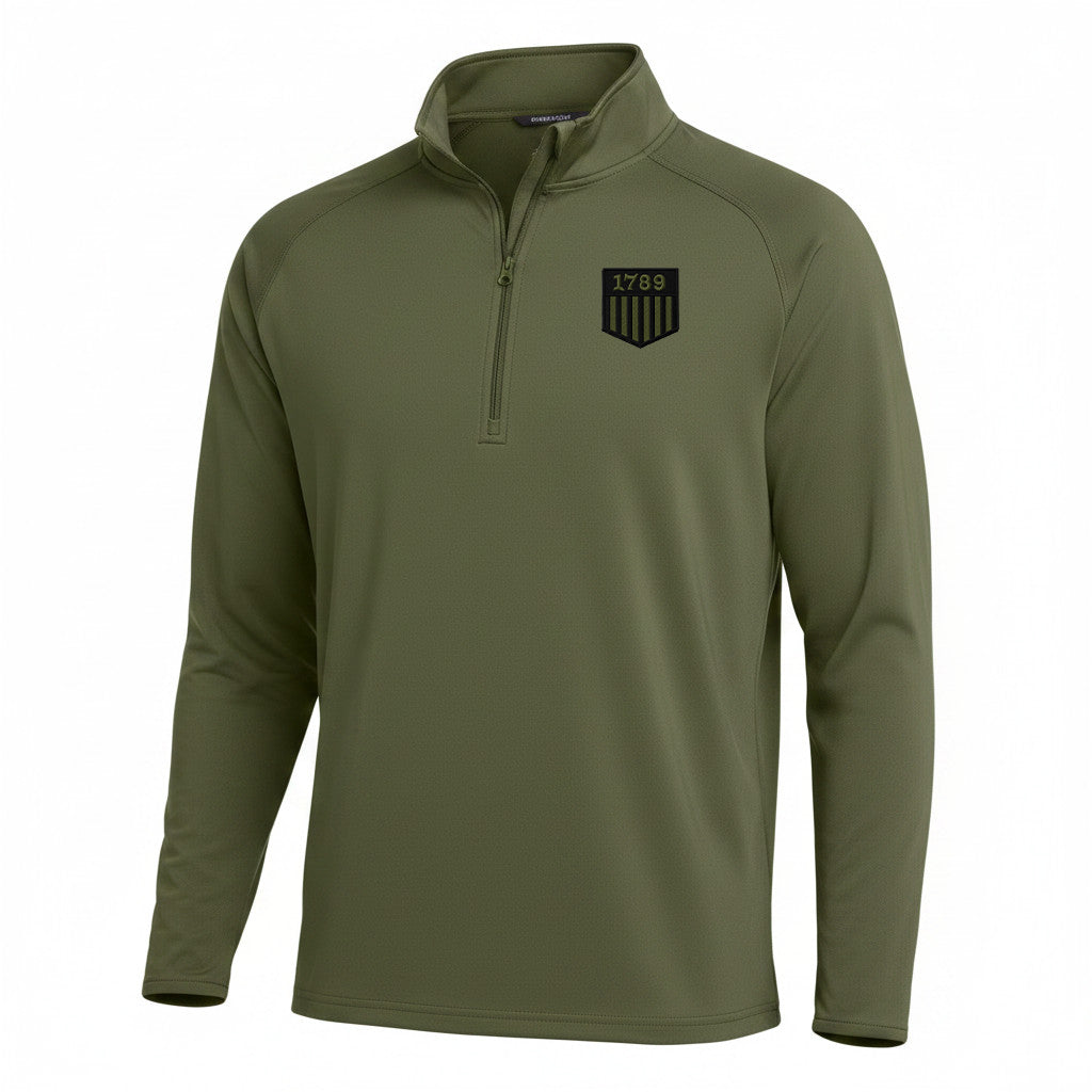 1789 EMBROIDERED SHIELD 1/4 ZIP PULLOVER SPORT-TEK SPORT WICK STRETCH ST850