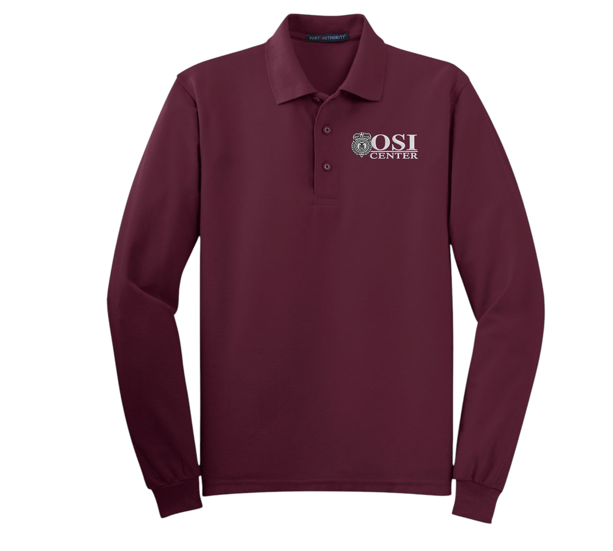 MEN'S OSI CENTER LOGO LONG SLEEVE PORT AUTHORITY POLO - K500LS