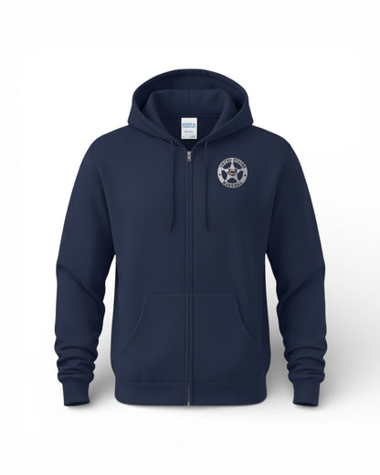 FULL ZIP HOODED SWEATSHIRT W/ EMBROIDERED USMS STAR SILVER-PC78ZH