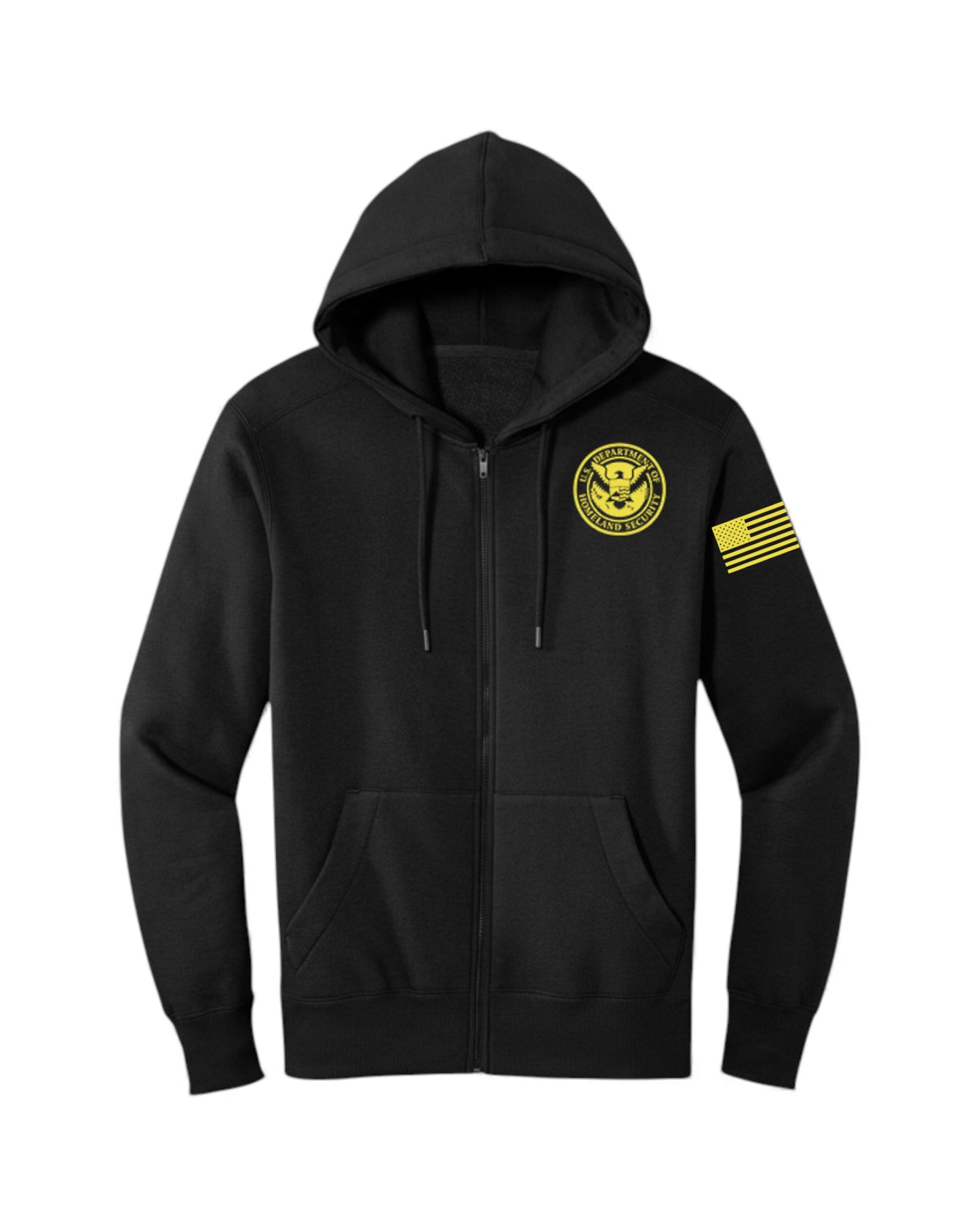 DHS SEAL W/ FLAG ON LEFT SLEEVE FULL ZIP HOODED SWEATSHIRT-DT1103