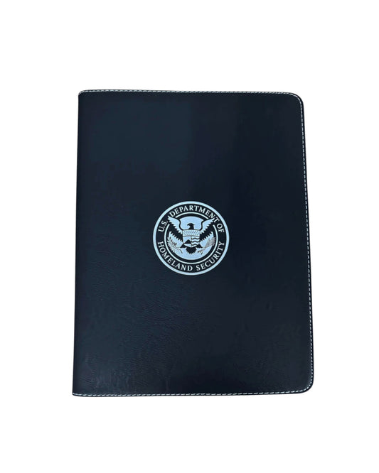 DHS SEAL ZIPPERED LEATHERLETTE PADFOLIO