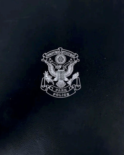 PARK POLICE BADGE ZIPPERED LEATHERLETTE PADFOLIO