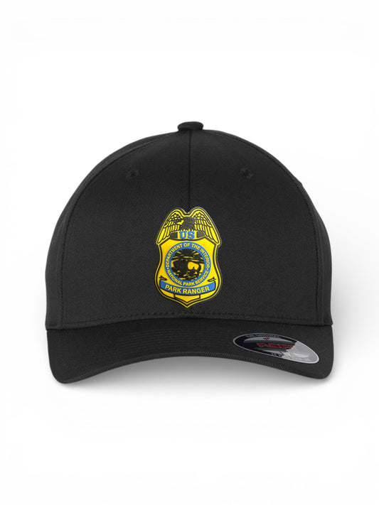 NPS PARK RANGER BADGE GOLD PVC PATCH FLEXFIT HAT