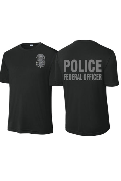VA POLICE BADGE WICKING T-SHIRT-ST350-GREY INK