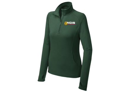 WOMEN'S NCIS LOGO ON SPORT TEK SPORT WICK STRETCH 1/2 ZIP PULLOVER-LST850