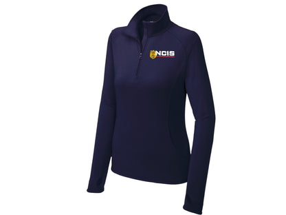 WOMEN'S NCIS LOGO ON SPORT TEK SPORT WICK STRETCH 1/2 ZIP PULLOVER-LST850