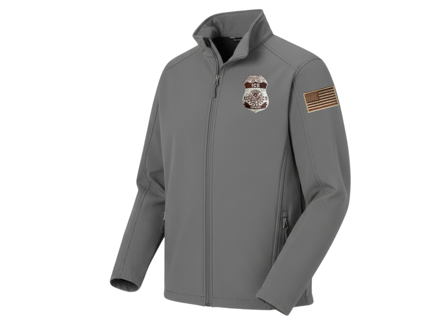 MEN'S ICE OFFICER BADGE SOFT SHELL JACKET-J317
