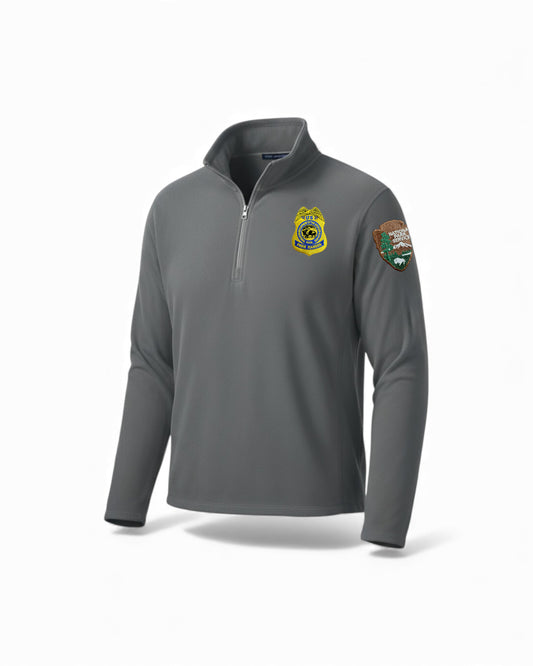 MEN'S MICROFLEECE 1/2 ZIP PULLOVER BADGE/ARROWHEAD