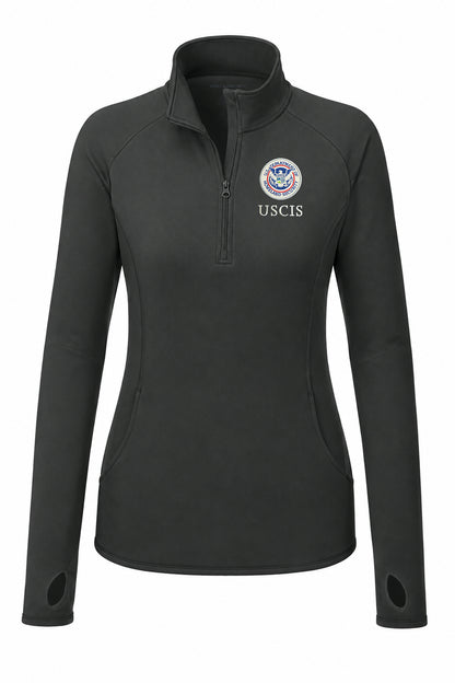 WOMEN'S USCIS SPORT TEK SPORT WICK STRETCH 1/2 ZIP PULLOVER-LST850