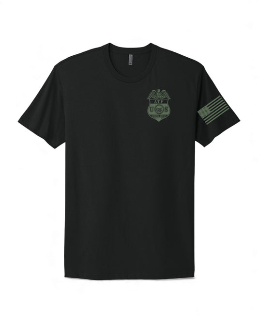 ATF S/A BADGE NEXT LEVEL BRAND T-SHIRT W/ FLAG-NL3600