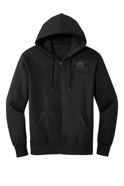 ICE FUGITIVE OPS (NO TEXT) EMBROIDERED ON FULL ZIP HOODED SWEATSHIRT-DT1103