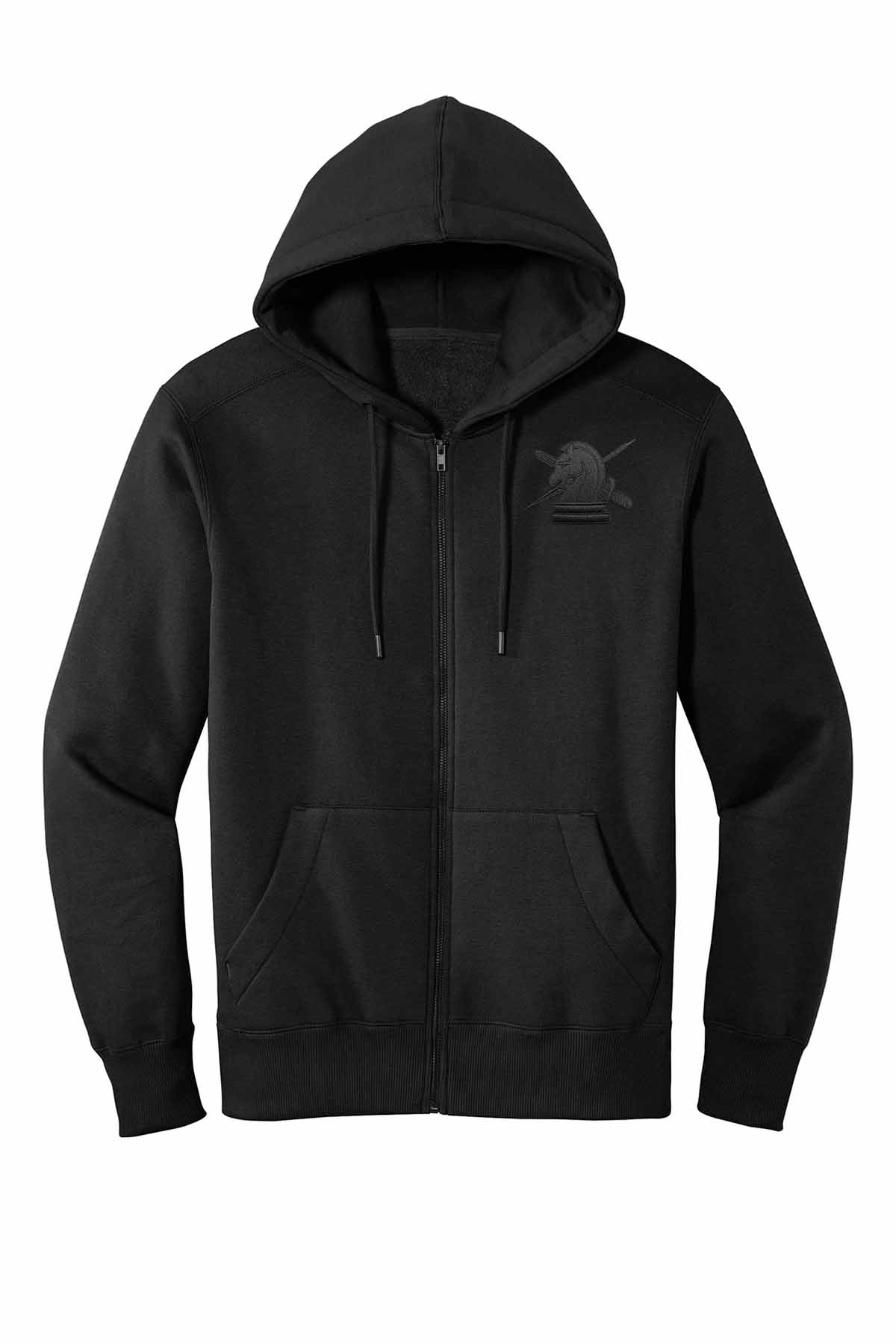 ICE FUGITIVE OPS (NO TEXT) EMBROIDERED ON FULL ZIP HOODED SWEATSHIRT-DT1103