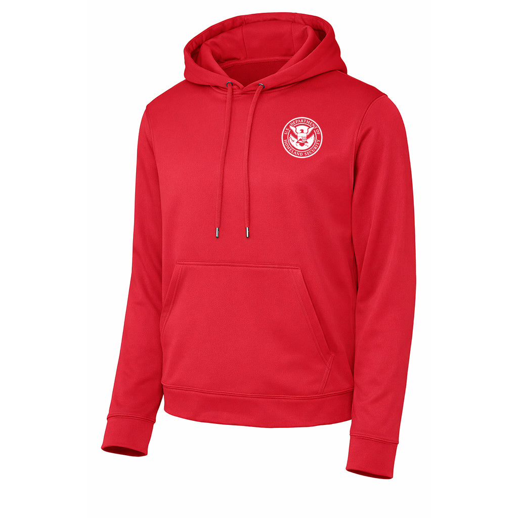 PRINTED DHS SEAL ON WICKING HOODED PULLOVER F244