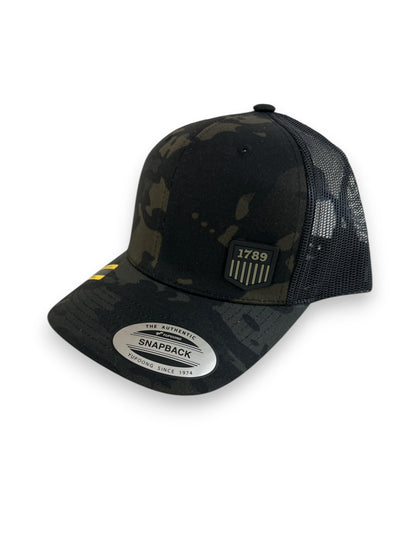 USMS PVC 1789 LOGO BLACK/OD TRUCKER HAT