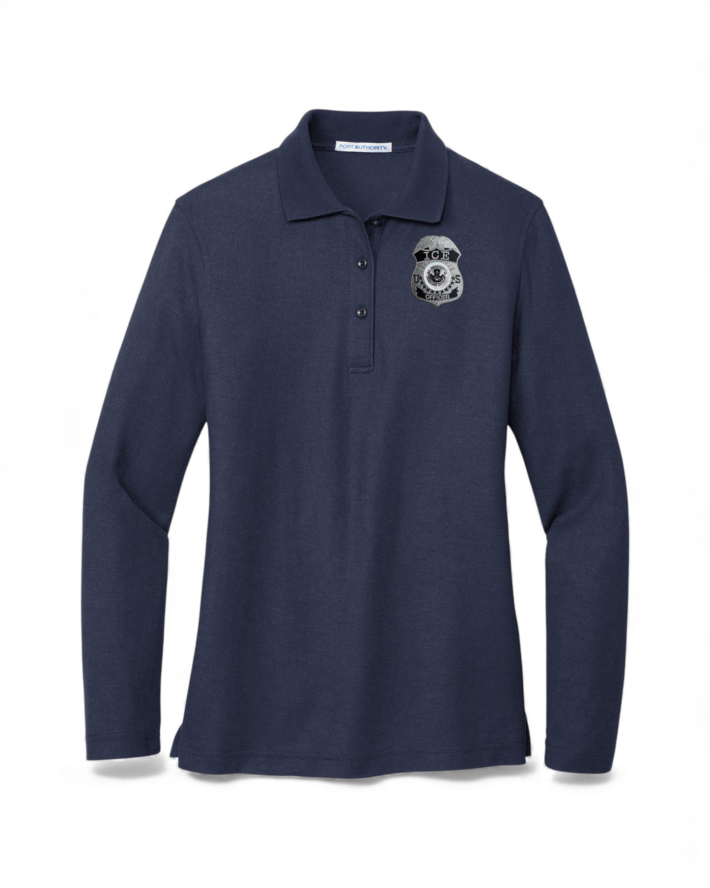 WOMEN'S LONG SLEEVE ICE OFFICER UNIFORM BADGE PORT AUTHORITY POLO - L500LS