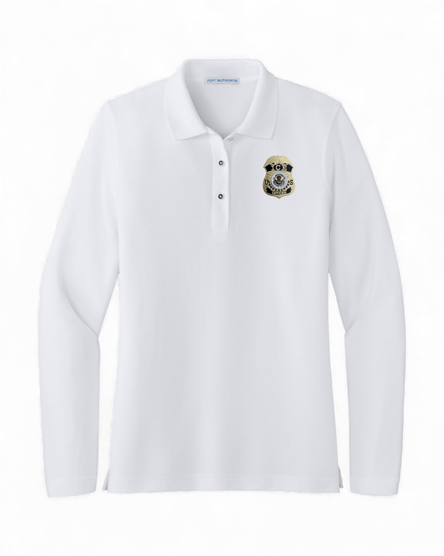 WOMEN'S LONG SLEEVE ICE OFFICER UNIFORM BADGE PORT AUTHORITY POLO - L500LS