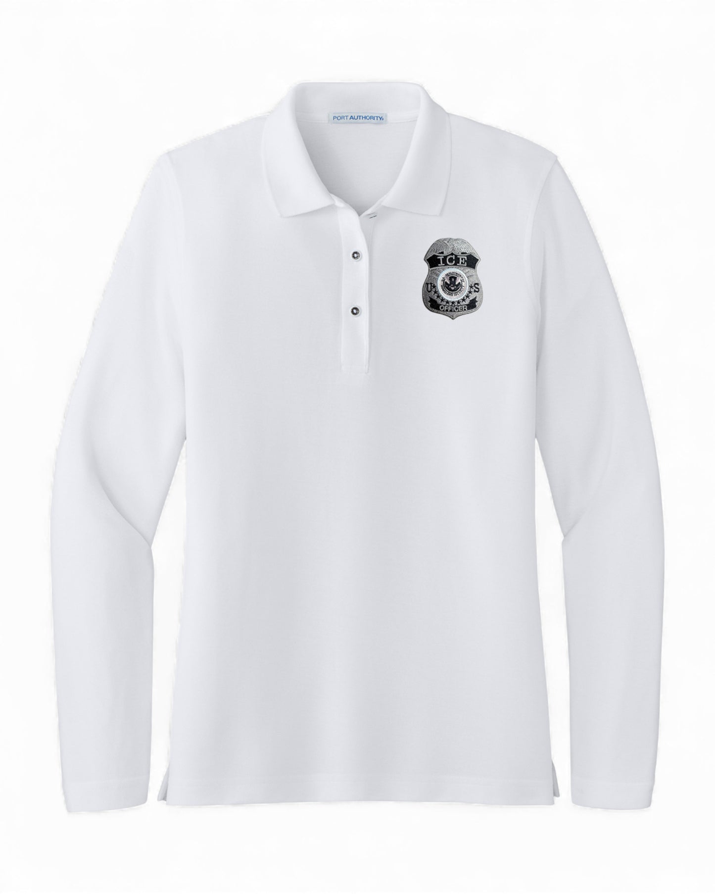 WOMEN'S LONG SLEEVE ICE OFFICER UNIFORM BADGE PORT AUTHORITY POLO - L500LS
