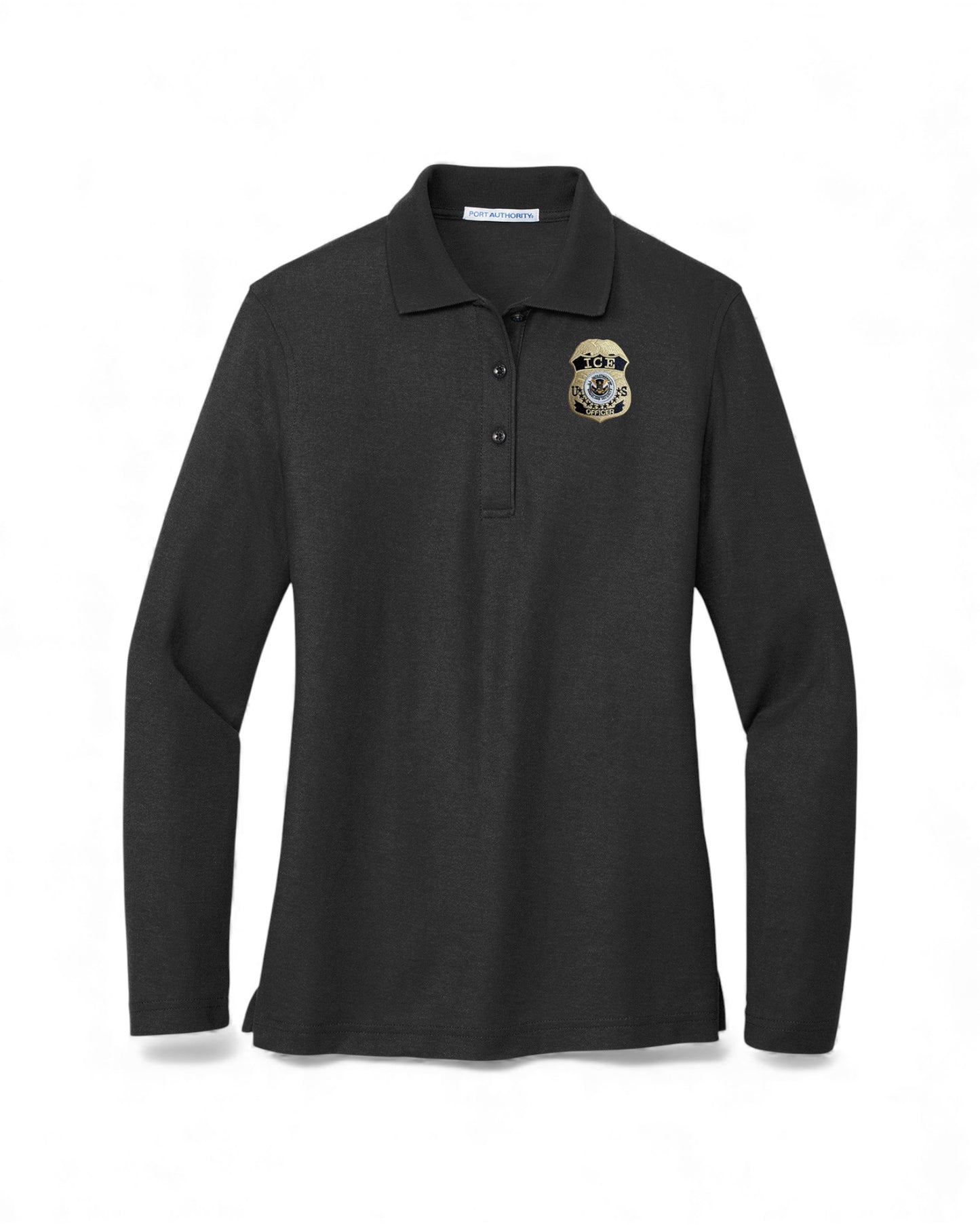 WOMEN'S LONG SLEEVE ICE OFFICER UNIFORM BADGE PORT AUTHORITY POLO - L500LS