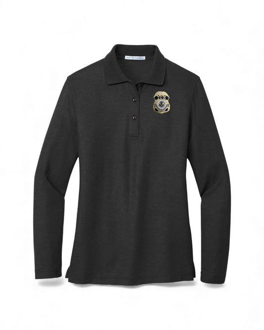 WOMEN'S LONG SLEEVE ICE OFFICER UNIFORM BADGE PORT AUTHORITY POLO - L500LS