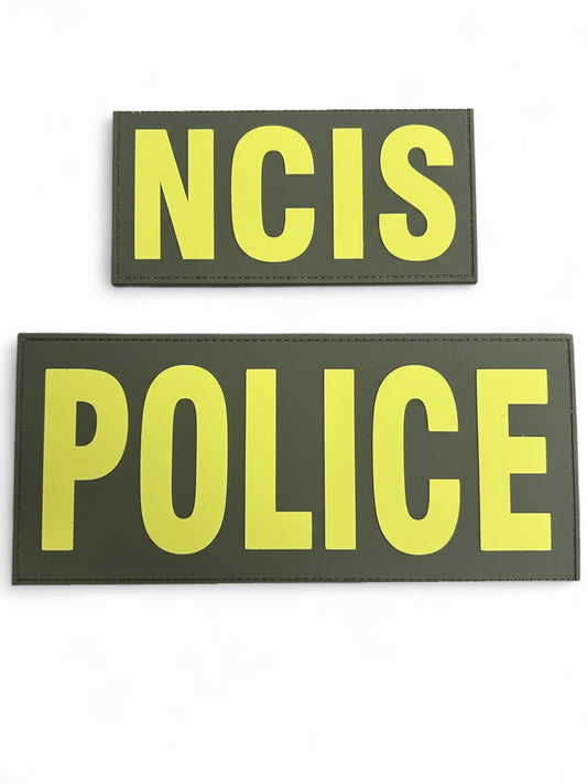 NCIS PVC POLICE PATCH SET-OD GREEN/YELLOW