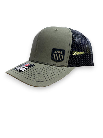 USMS PVC 1789 LOGO BLACK/OD TRUCKER HAT