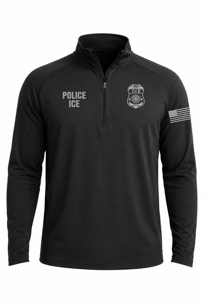 POLICE ICE 1/4 ZIP PULLOVER SPORT-TEK STRETCH ST850
