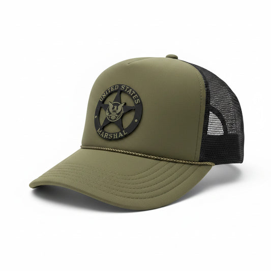 USMS PVC STAR OTTO TRUCKER HAT OD/BLACK CLEARANCE