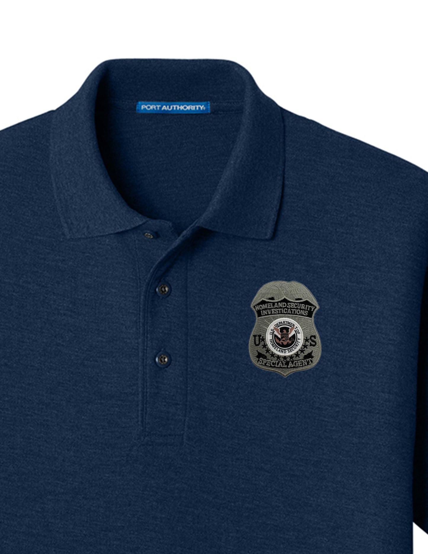 MEN'S HSI S/A BADGE PORT AUTHORITY POLO - K500