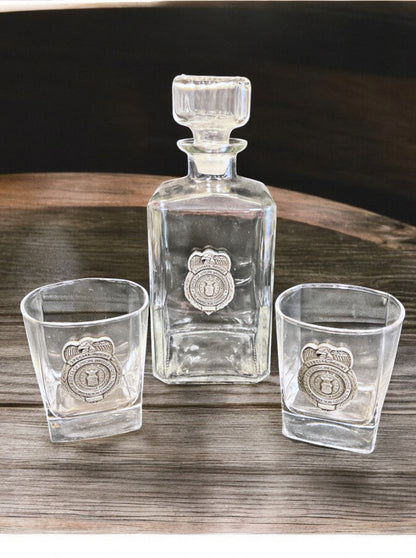 AF OSI Pewter Decanter Set