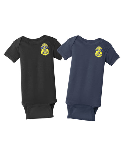 INFANT ONESIE WITH CBP JR. OFFICER BADGE