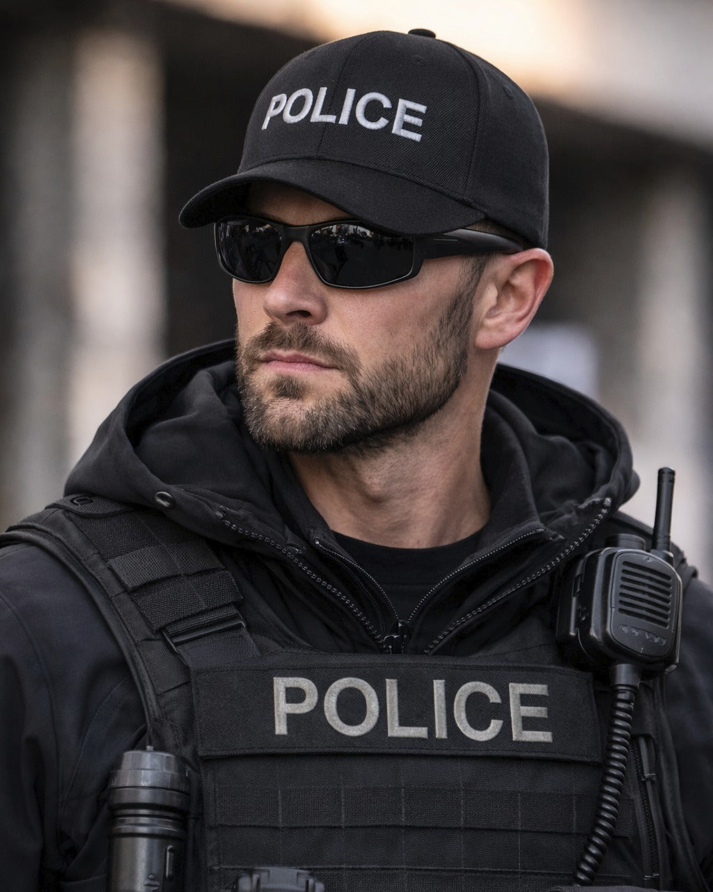 POLICE (LETTERS) ON FLEXFIT HAT-6277