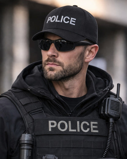 POLICE (LETTERS) ON FLEXFIT HAT-6277