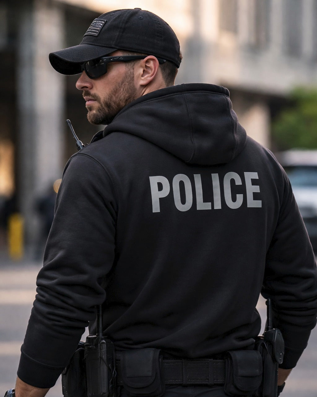 POLICE BACKPRINT HOODED SWEATSHIRT 50/50 FLEECE PC78H