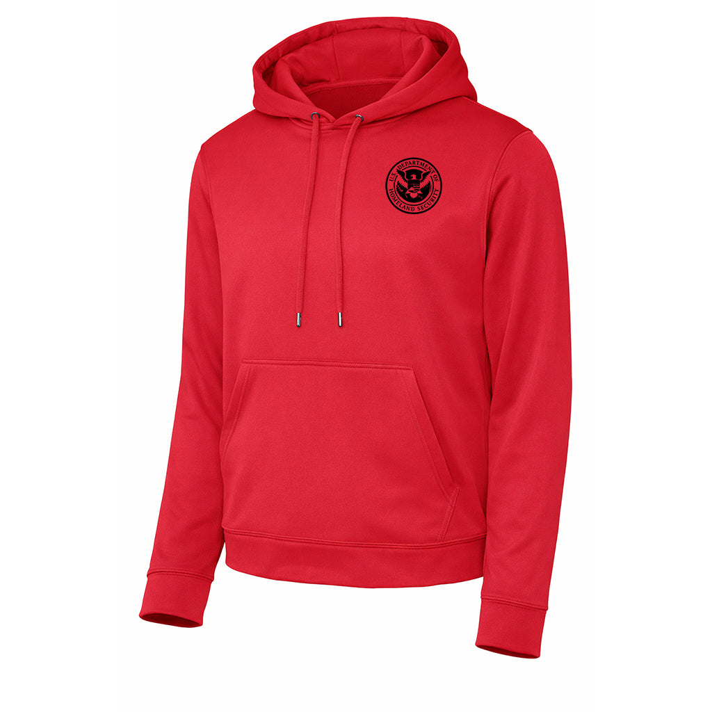 PRINTED DHS SEAL ON WICKING HOODED PULLOVER F244