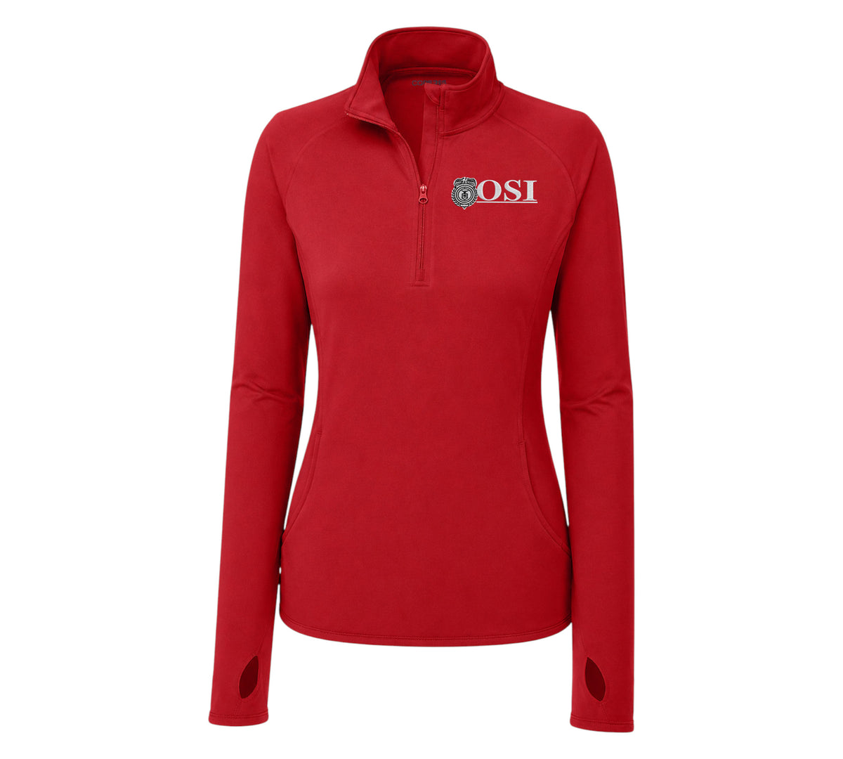 WOMEN'S OSI LOGO 1/4 ZIP PULLOVER SPORT-TEK SPORT WICK STRETCH LST850