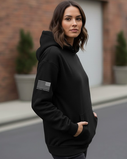 UNISEX MAINSTREET SEMPER PROGREDI REV FLAG HOODED SWEATSHIRT-IND420XD  ** FREE PVC PATCH