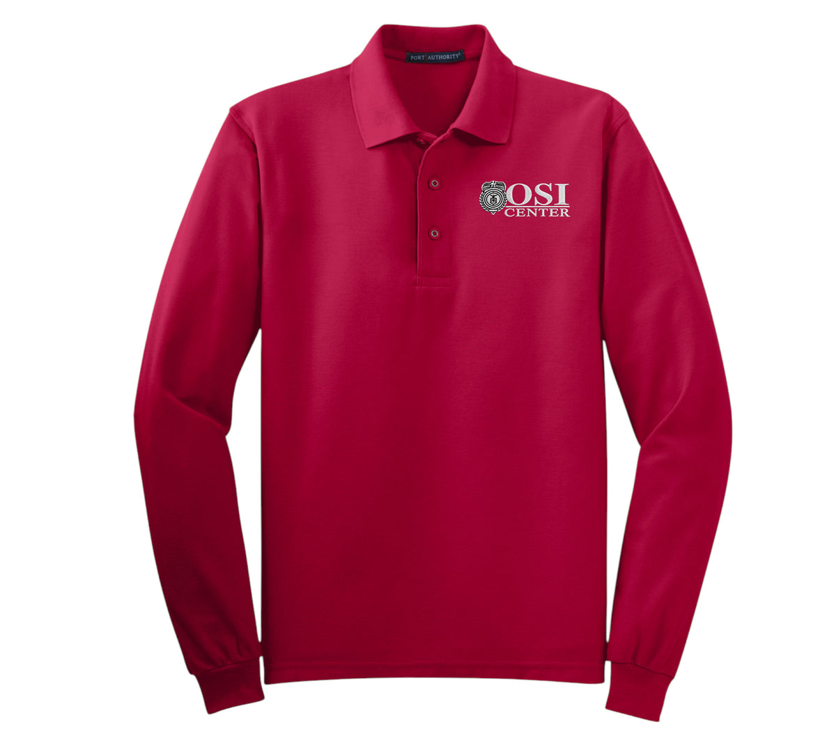 MEN'S OSI CENTER LOGO LONG SLEEVE PORT AUTHORITY POLO - K500LS