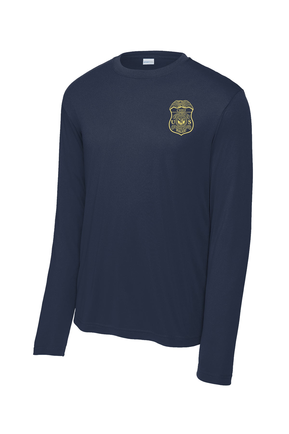 VA POLICE BADGE WICKING LONG SLEEVE T-SHIRT-ST350LS-GREY INK