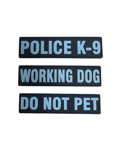 PVC VEST PATCH 6" X 1 1/2"-BLACK/GREY